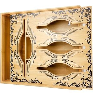 Ziplock Bag Storage Organizer for Drawer Wall Bamboo